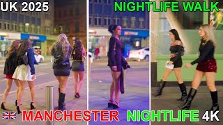 UK NIGHTLIFE WALK - 4K 🇬🇧 2025 #manchester #nightlife #walkingtour