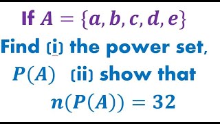 Set 3  -  Power set | power set of 5 elements (English)