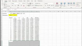 Bisection Method using Microsoft Excel