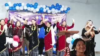 ❄🎅⛄🎄Yo Subha Bada Dinko Awajharu | Nepali Christmas Hymns Singing \u0026 Dancing In Christmas Eve🎆✨🪄💫🌠🎇🛐🙇