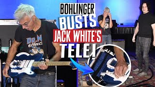 Bohlinger Breaks Jack White's Fender Triplecaster Guitar While Demoing the Eventide Knife Drop