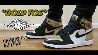 jordan 1 gold toe on feet