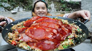 Sister Miao cooks preserved meat rice, Guizhou fellows saw it and wanted to go home for the New Year