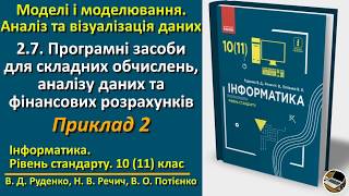 2.7. Програмні засоби для складних обчислень. Приклад 2 | 10(11) клас | Руденко