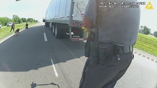 Bodycam video shows moments leading up to Circleville officer releasing K9 on truck driver
