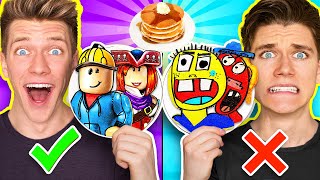 FUNNIEST Pancake Art Challenges!! How To Make Disney Avengers & Minecraft vs Roblox Rainbow Friends