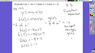 Alg1 3 3 Function Notation
