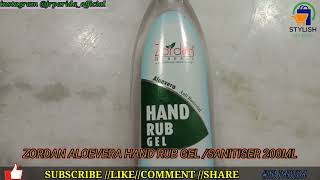 zordan aloevera hand rub gel review.... #handwash #covid19 #sanitiser#zordan  #gel #aloevera