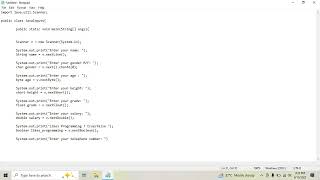 Java Scanner Class Inputs with Different Data Types