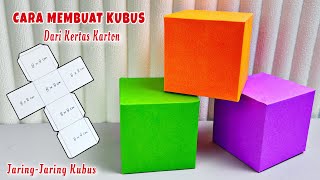 Cara Membuat Kubus Dari Kertas Karton || Jaring Jaring Kubus Lengkap Dengan Ukuran || Pola Kubus