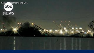 Cargo ship strikes Baltimore's Francis Scott Key Bridge causing collapse, Maryla