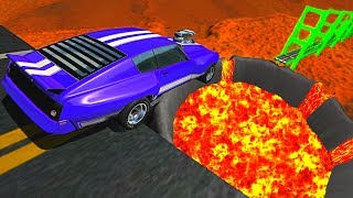 Beamng drive - Open Bridge Crashes over Volcano on MARS #3 (Jumping into Volcano Crashes)