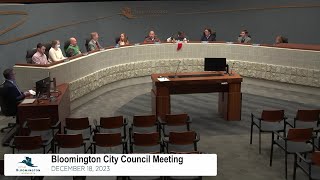 December 18, 2023 Bloomington City Council Meeting