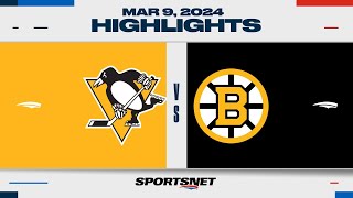 NHL Highlights | Penguins vs. Bruins - March 9, 2024