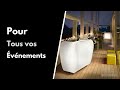 sr evenements bar lumineux sur roulettes 150 cm droit