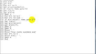 BASIC Programming Lesson 19 - Improved Lottery Numbers Generator