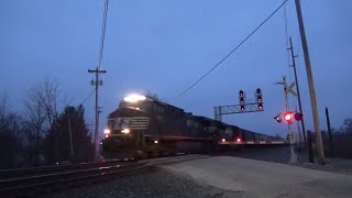 NS #'s 4554 (AC44C6M) \u0026 1038 (SD70ACe) lead a WB Grain Train through Millbury, OH (1/6/24)