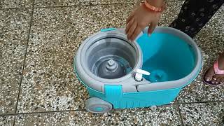 Spotzero by Milton ELEGANT PLASTIC WRINGER SPIN MOP/ Mop / Floor cleaning mop / Review and demo