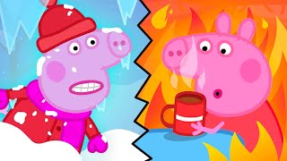 Peppa Pig's Hot and Cold Challenge Day 🐷 🥶 🥵 Adventures With Peppa Pig