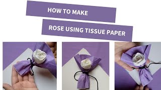 DIY paper rose || tissue rose bucket