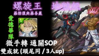 〔神魔之塔〕王都激戰(地獄級) - 鋼鍊愛德華隊  微手轉 通關SOP 雙成就 (頭尾同 / 3人up)