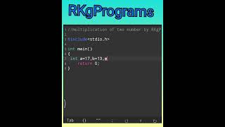 Multiplication of two number in C program for beginner.#cprogramming #shorts