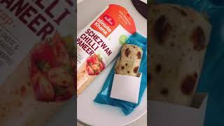 Tried HALDIRAM’S New FROZEN WRAP SCHEZWAN Chilli Paneer#shorts #wrap #frozen#chili#schezwan