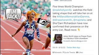 Sha’Carri Richardson FACES Shelly-Ann Fraser-Pryce In 100m! | Brussels Diamond League