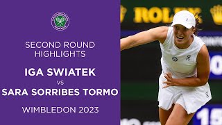 Iga Swiatek vs Sara Sorribes Tormo | Second Round Highlights | Wimbledon 2023