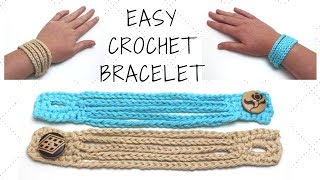 Easy Crochet Bracelet - Crochet Boho Cuff Bracelet