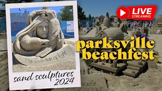 Parksville BeachFest Sand Sculpting Exhibit 2024 (Live Walking Tour)