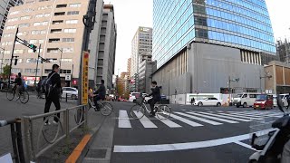 【自転車車載】後楽園駅前交差点～都道436号～富坂下～国道254号春日通り～春日町～本郷4丁目付近(2019/12/12)