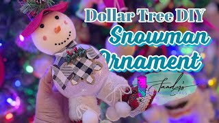 DIY: Dollar Tree Snowman Ornament | beginner crafter friendly