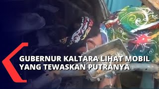 Momen Memilukan, Saat Gubernur Kaltara Cek Mobil Camry yang Terbakar Menewaskan Putranya