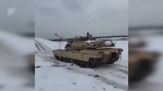 Destroyed American tanks Abrams M1