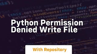 python permission denied write file