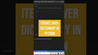 Using this method you Iterate over dictionary in python | python tutorial #Shorts #pythonShorts