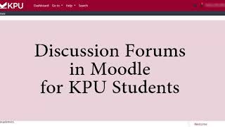 Using Discussion Forums in Moodle