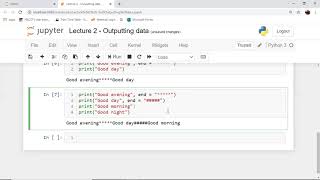 Python in 5 minutes | Lecture 2 | end parameter of print( ) function
