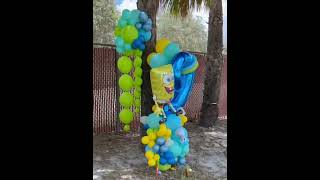 Decoración Bob Esponja / Ideas #balloons #spongebob #bobesponja #ideas #fyp  #party #aquaballoon