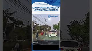 Detik detik Mahasiswi Surabaya Berusaha Lawan Pelaku Begal Bersajam yang Rampas Hpnya