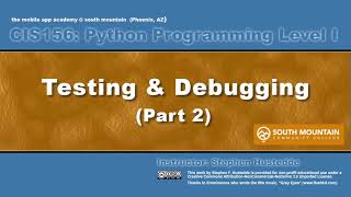 Python 01M Debugging part 2