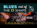 CAGED System Blues - Using the D Shape to play solo Blues - Guitar Lesson - ML131