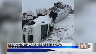 Man shares story after car, trailer rolls over while driving on I-57