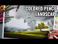 Drawing a Landscape With Colored Pencils for the FIRST Time!