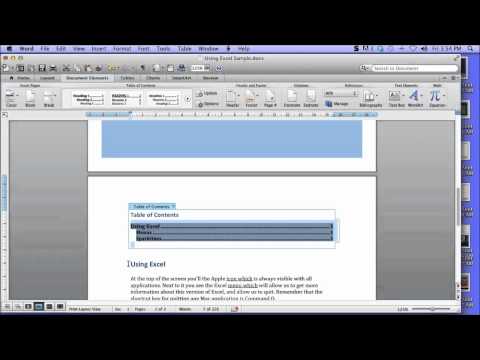 Create a Table of Contents in Word 2011 for Mac Create a Table of Contents in Word 2011 for Mac