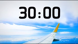30 MINUTE TIMER: AIRPLANE LANDING WHITE NOISE with alarm
