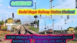 16344 Madurai to Thiruvananthapuram Central Amritha Exp 🚦 Fastskip Link WAP4 In Kudalnagar RSTN MDU