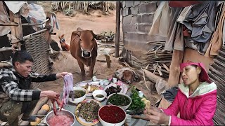 Gia đình chị bua đón thêm chú bê con, ăn mừng bằng bát tiết canh vs thịt gâu gâ cheo gác bếp. Tộc TV