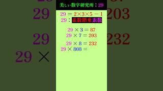 【29】素数×素数の美しい数字が登場！！！ ～美しい数字研究所～ #素数 #primenumber #美しい数字 #素数階乗素数 #shorts